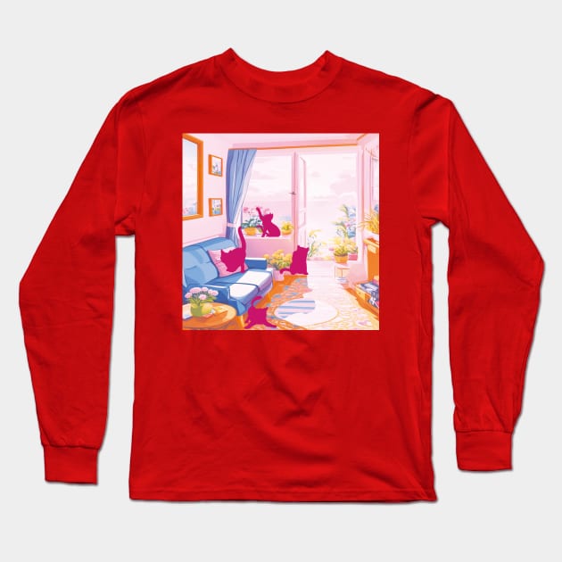 Cat House Long Sleeve T-Shirt by EunsooLee